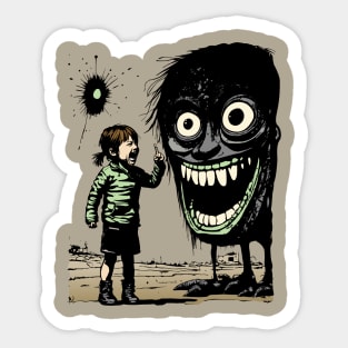 Portal of Pouts-Mad Girl and her Goofy Monster Sticker